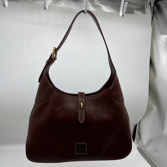 Dooney & Bourke Handbags Florentine Leather Crescent Hobo Brown Natural - Picture 3 of 16